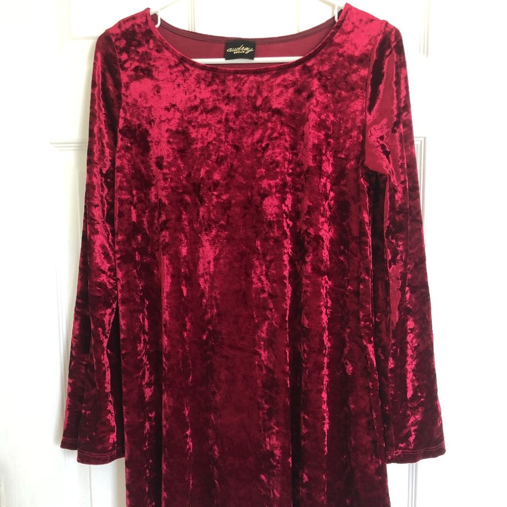 Red Velvet Mini Dress, M